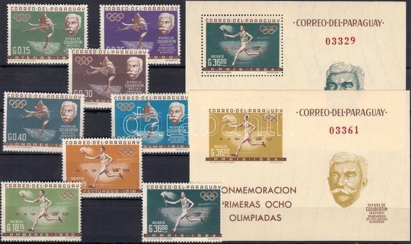 Paraguay stamp Olympics + block MNH 1963 Mi 1160-1167 + 34-35 WS117135