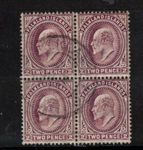 Falkland Islands #24a (SG #45b) Very Fine Used Block Reddish Purple **W\ Cert.**