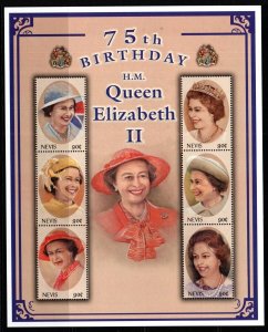 NEVIS SG1660a 2001 75TH BIRTHDAY OF QUEEN ELIZABETH II SHEETLET MNH