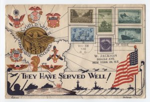 1946 large Fleetwood cachet WWI military cover 6 stamps [S.4654]