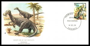 Benin 587-588 Dinosaurs Fleetwood Set of Two U/A FDC