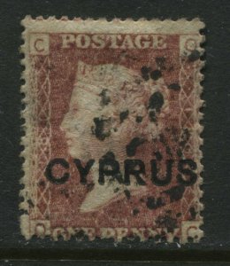 Cyprus QV 1880 1d Plate 181 overprinted used