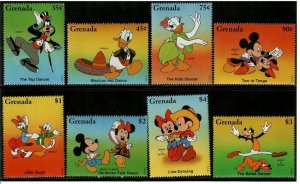 Grenada 1996 - Disney - Culture Dancers - Set of 8 Stamps - Scott #2524-31 - MNH