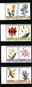 St Vincent Grenadines-Sc#476-9-Unused NH set-Flowers-1985-