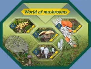 SOLOMON IS. 2014 SHEET slm14407a MUSHROOMS WORLD FUNGHI