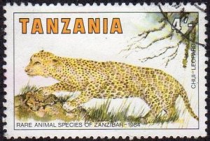 Tanzania 259 - Used - 4sh Leopard (1984) (cv $1.80) (1) +