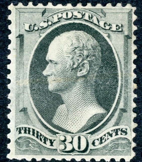 #165 – 1873 30c Hamilton, gray black.  Mint No Hinge.  OG.