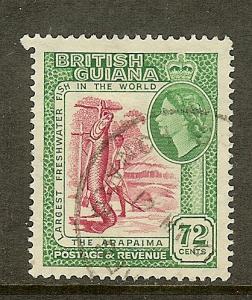 British Guiana, Scott #264, 72c Queen Elizabeth II, Wmk 4, Used