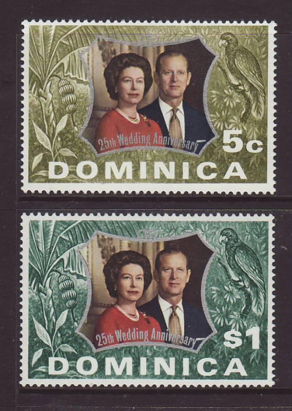 1972 Dominica Silver Wedding Set U/M SG366/367