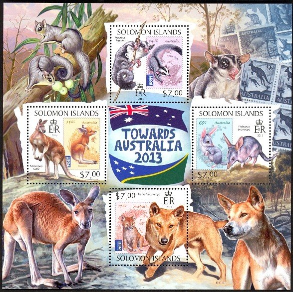 SOLOMON ISLANDS 2013 $21 WILDLIFE Towards Australia Souvenir Sheet Sc 1293 MNH