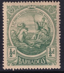 1916-18 Barbados Seal of the Colony ½ pence issue MLMH Sc# 128 CV $4.50 Stk #2