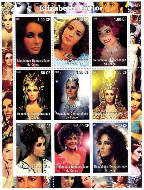 Elizabeth Taylor Actress Sheet Perforated Mint (NH)