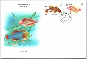 ILLUSTRATED FIRST DAY COVER NATIVE FISH OF HONG KONG 1981