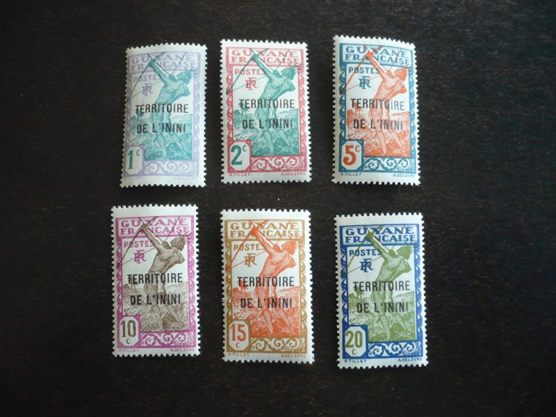 Stamps - Inini - Scott# 1-2,5-8 - Mint Never Hinged Part Set of 6 Stamps