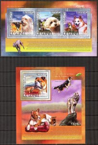 Guinea 2014 Dogs (2) Sheet + S/S MNH