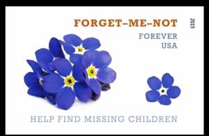 2015 49c Help Find Missing Children Forget-Me-Not, Imperf Scott 4987a Mint VF NH