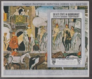 Aden Qu'aiti State MI #Block19B, Famous Paintings, Mint NH