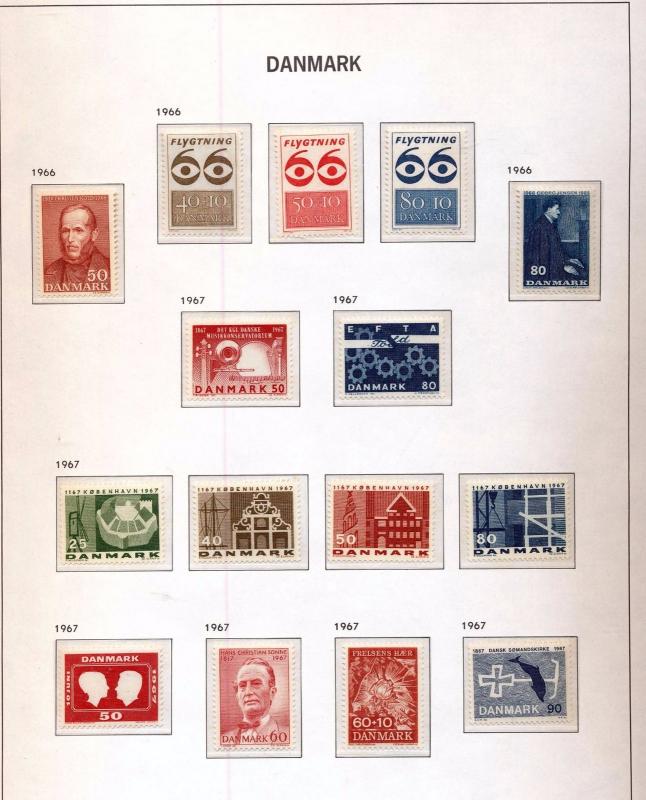 DENMARK 1949/69 Red X DanceMNH Unused (Appx 100+) (job 751)