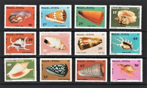 WALLIS & FUTUNA 1983-4 Beautiful Sea Shells (12v Cpt) MNH CV$25