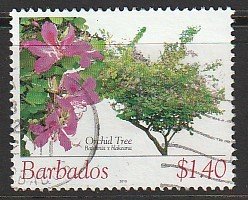 2005 Barbados - Sc 1087 - used VF - 1 singles - Orchid Tree