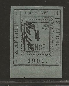 TRANSVAAL SC# 186(SG#12c) 'POSTZEGEI'  VF/MOG