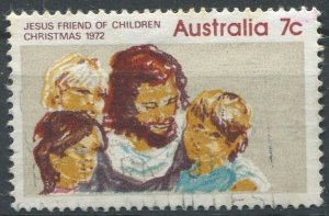 Australia Sc#539 Used, 7c tan & multi, Christmas 1972 (1972)