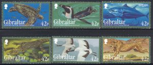 Gibraltar - 2013 set of 6 Endangered animals #1405-10 cv $ 8.00