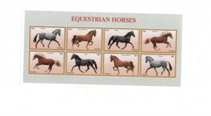 Tanzania 1997 - Equestrian Horses - Sheet of 8 Stamps - Scott #1544 - MNH