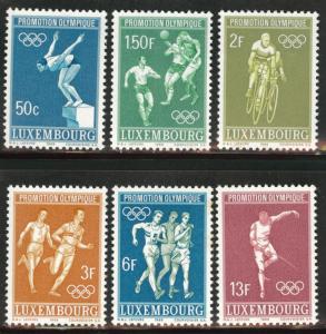 Luxembourg Scott 460-465 MH* 1968 Olympic stamp set