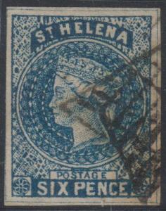 BC SAINT HELENA 1856 QV Sc 1 IMPERF FORGERY MUTE CANCEL VF (CV$225) 