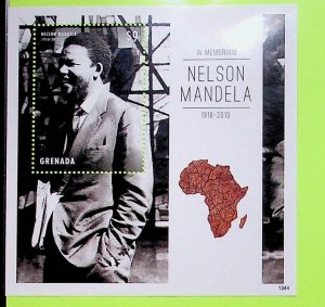 GRENADA Sc 3970 NH SOUVENIR SHEET OF 2014 - NELSON MANDELA - Sc$6.50 - (DF25)