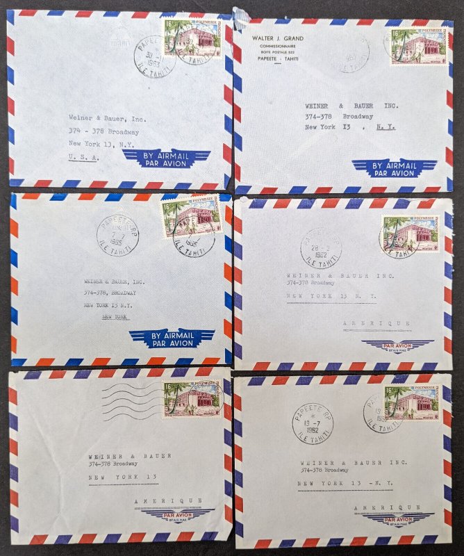 28 1960s French Polynesia airmail covers to USA #195 [y.147]