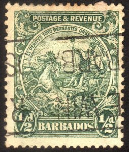 1932, Barbados 1/2p, Used, Sc 166a