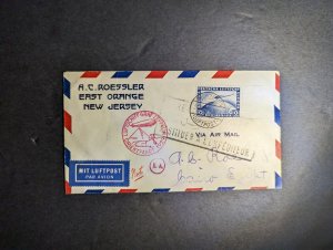 1929 Germany Graf Zeppelin LZ 127 Postcard Cover Friedrichshafen to Cairo Egypt