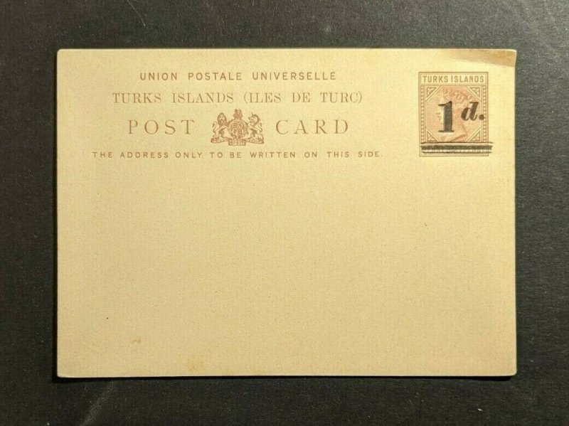 Mint Vintage 1892 Turks Islands H and G 3 Postal Stationary Overprint