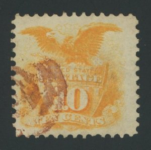 USA 116 - 10 cent Shield & Eagle - VF Used with colored cork cancel (brown?)