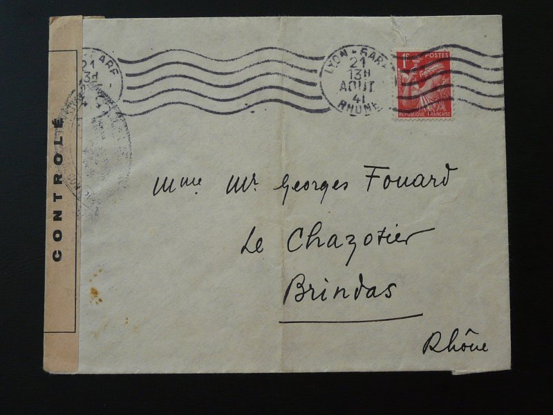 ww2 censor censored cover France 1941