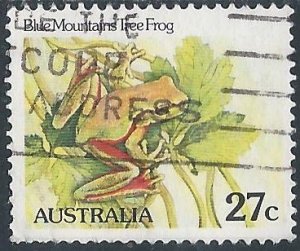 Australia 790 (used) 27c Blue Mountains tree frog (1982)