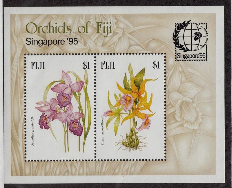 FIJI Sc 740 NH SOUVENIR SHEET of 1995 - EXPO - FLOWERS - ORCHIDS