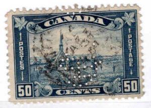 Canada Scott 176 Used 50c Perfin