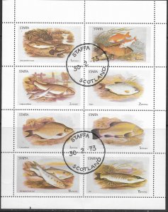 Staffa Scotland Fish  Mini sheet. 1972