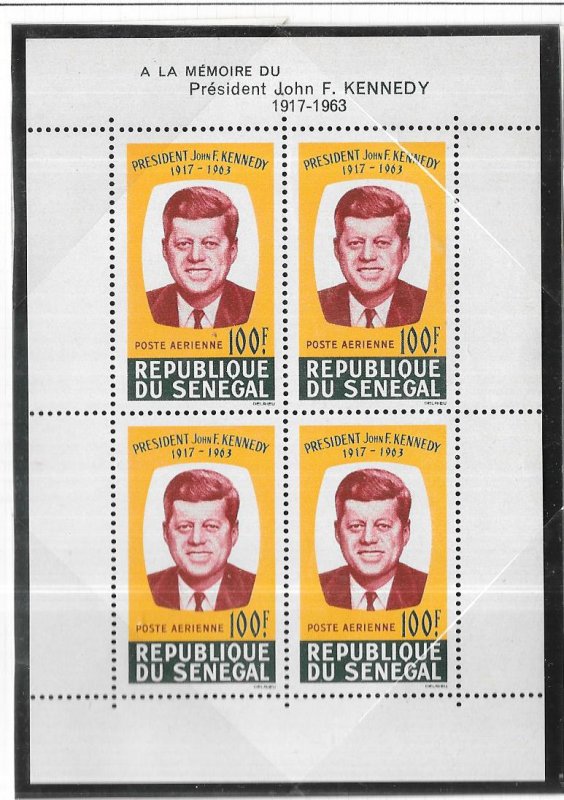 Senegal #C40a 100f J.F.K. miniature sheet (MNH)  CV $12.00