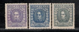 VENEZUELA SC# 255A-255C F/MNG