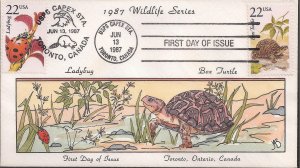 Van Natta Hand Painted Dual Combo FDC for the 1987 North American Wildlife Issue