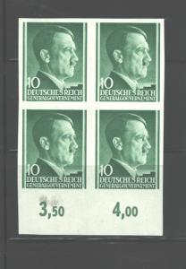 POLAND GENERAL GOVERNMENT,IMPERFORATED,1941-,43,Scott #N79,(2xMH + 2xMNH)