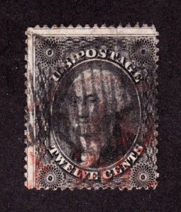 US 36 12c Washington Used Fine appr w/ Black & Red Cancels SCV $370