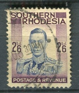 SOUTHERN RHODESIA; 1938 early GVI issue fine used Shade of 2s.6d. value