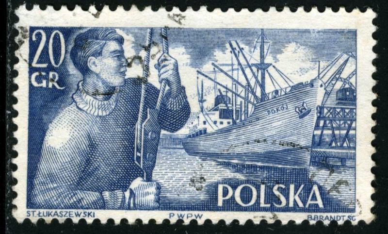 POLAND - SC #721 - Used - 1956 - Item Poland038