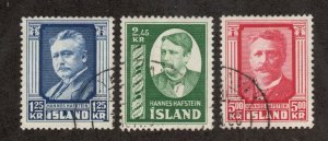 Iceland - Sc# 284 - 286 Used     /      Lot 0224317