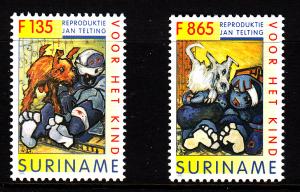 Surinam MNH Scott #1063-#1064 Set of 2 Youth Care: Paintings by Jan Telting